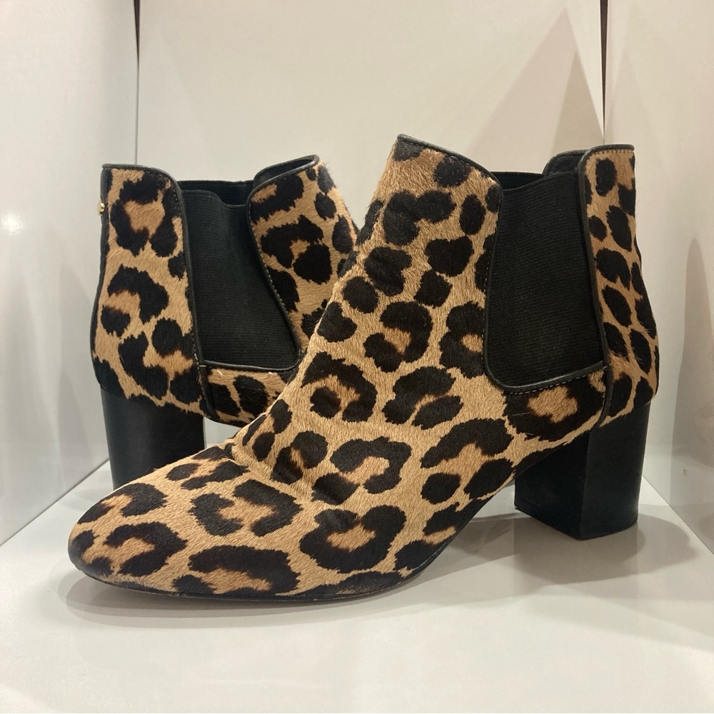 Kate Spade Leah Leopard Print Chelsea Ankle Boots